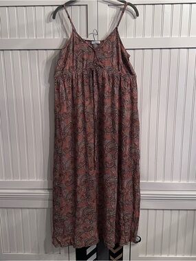 Bêcool Dusty Rose Paisley Maxi Slip Dress - Lightweight Summer Dress Size S